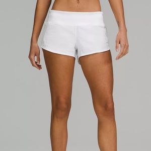 Lululemon White Speed Up Low-Rise Lined Short 2.5"